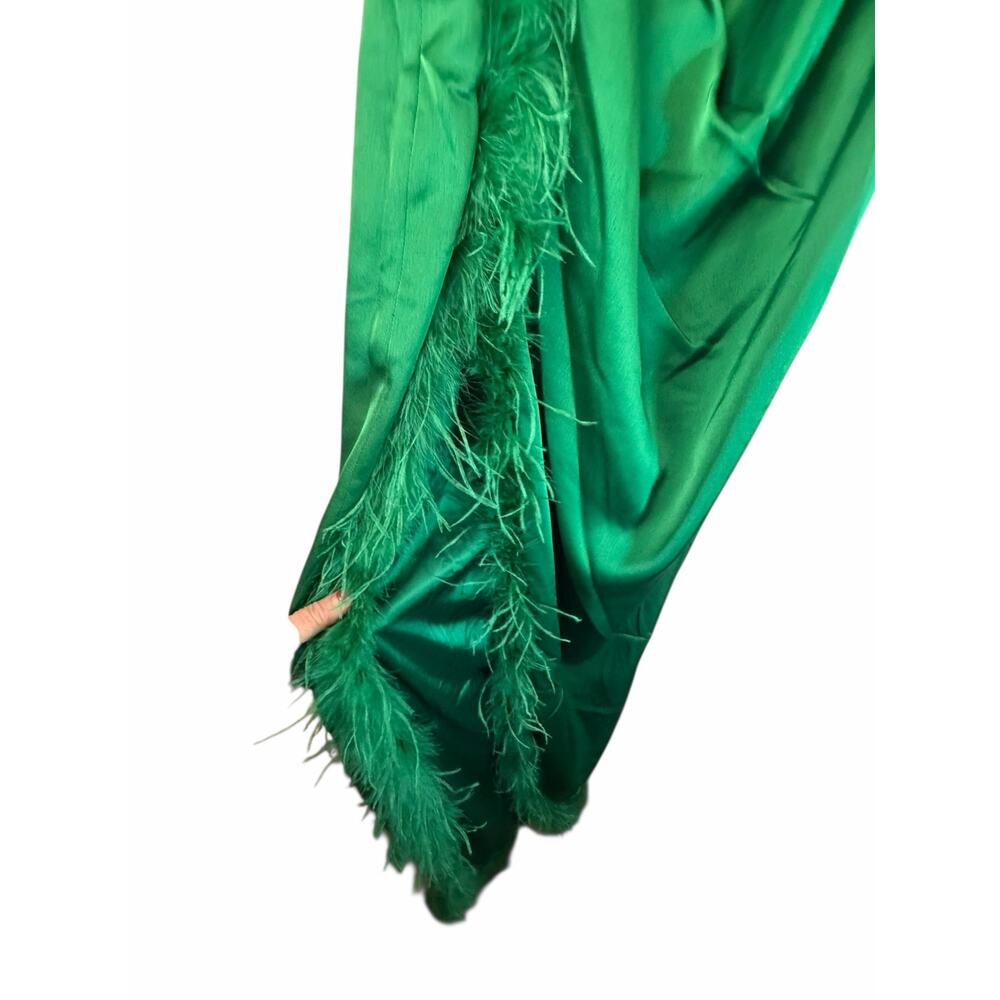 NWT Perrin Emerald Green Feather Miss Circle New York Gown - Size M - Picture 14 of 15